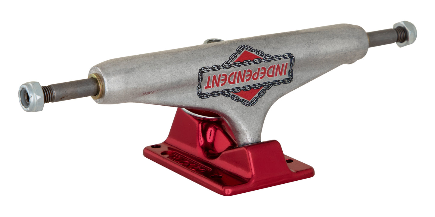 Independent 144 Stage 11 Forged Hollow Chain Breaker Silver Ano Red Standard Skateboard Trucks