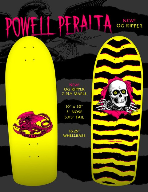 **PRE ORDER** Powell Peralta OG Ripper 7-Ply Maple Skateboard Deck - Pink Lemonade!