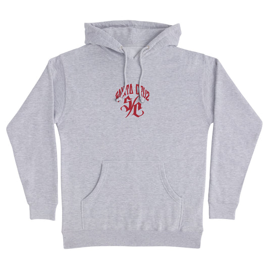 Dressen Pen Roses Center P/O Hooded Midweight shirt Sweatshirt Hoodie Grey Heather Mens Santa Cruz
