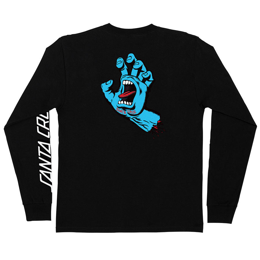 Screaming Hand L/S Heavyweight T-Shirt Black Mens Santa Cruz