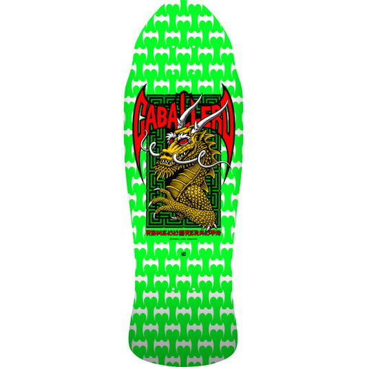 Powell Peralta Steve Caballero Street Reissue Skateboard Deck Green/White - 9.625 x 29.75