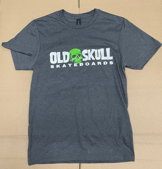 Old Skull Skateboards Shop Logo Adult T-Shirt (Dark Heather)