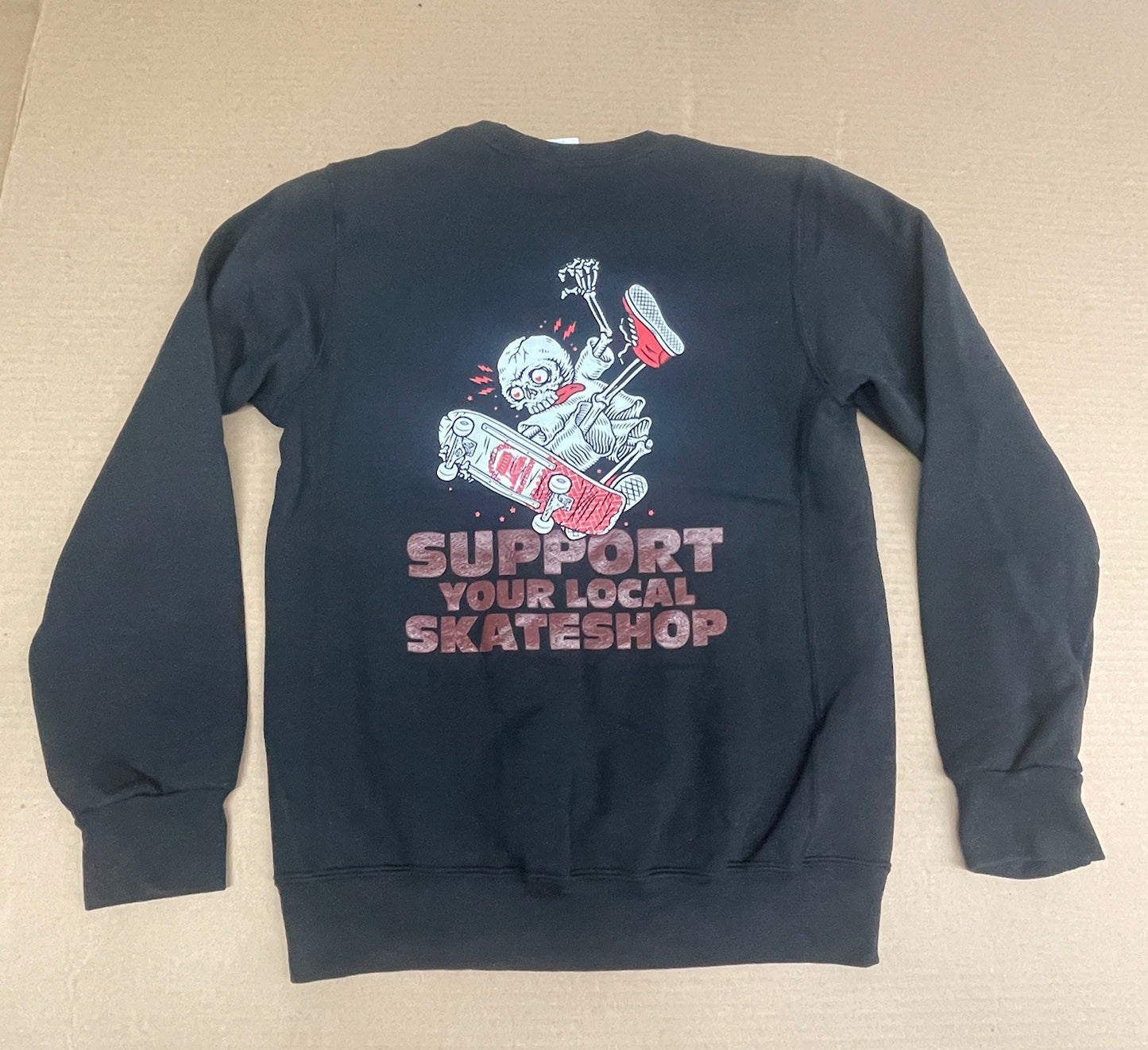 Skate Shop Day 2026 Old Skull Skateboards "Skeleton" Crewneck  (BLACK)