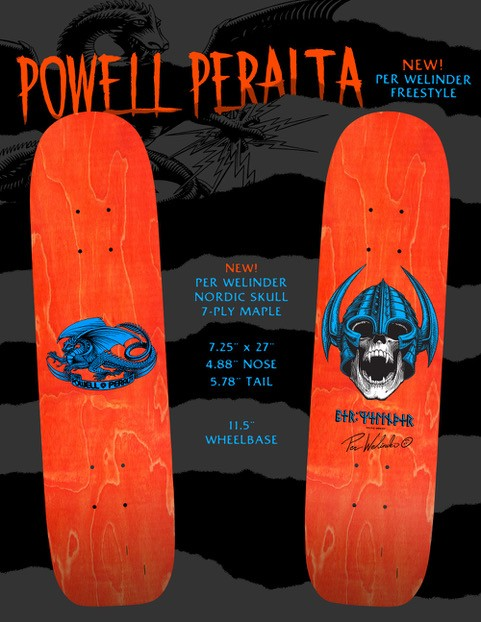 **Pre Order** Powell Peralta OG Per Welinder Freestyle 7-Ply Maple Old School Reissue Skateboard Deck