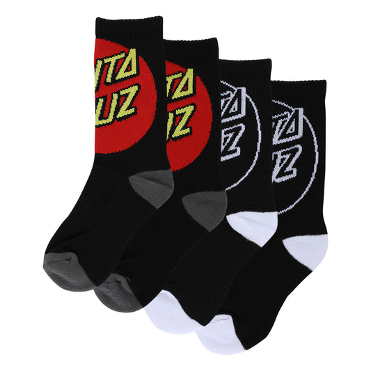 Big Cruz 2-Pack Crew Socks Black Multi 2 Pairs YOUTH Santa Cruz